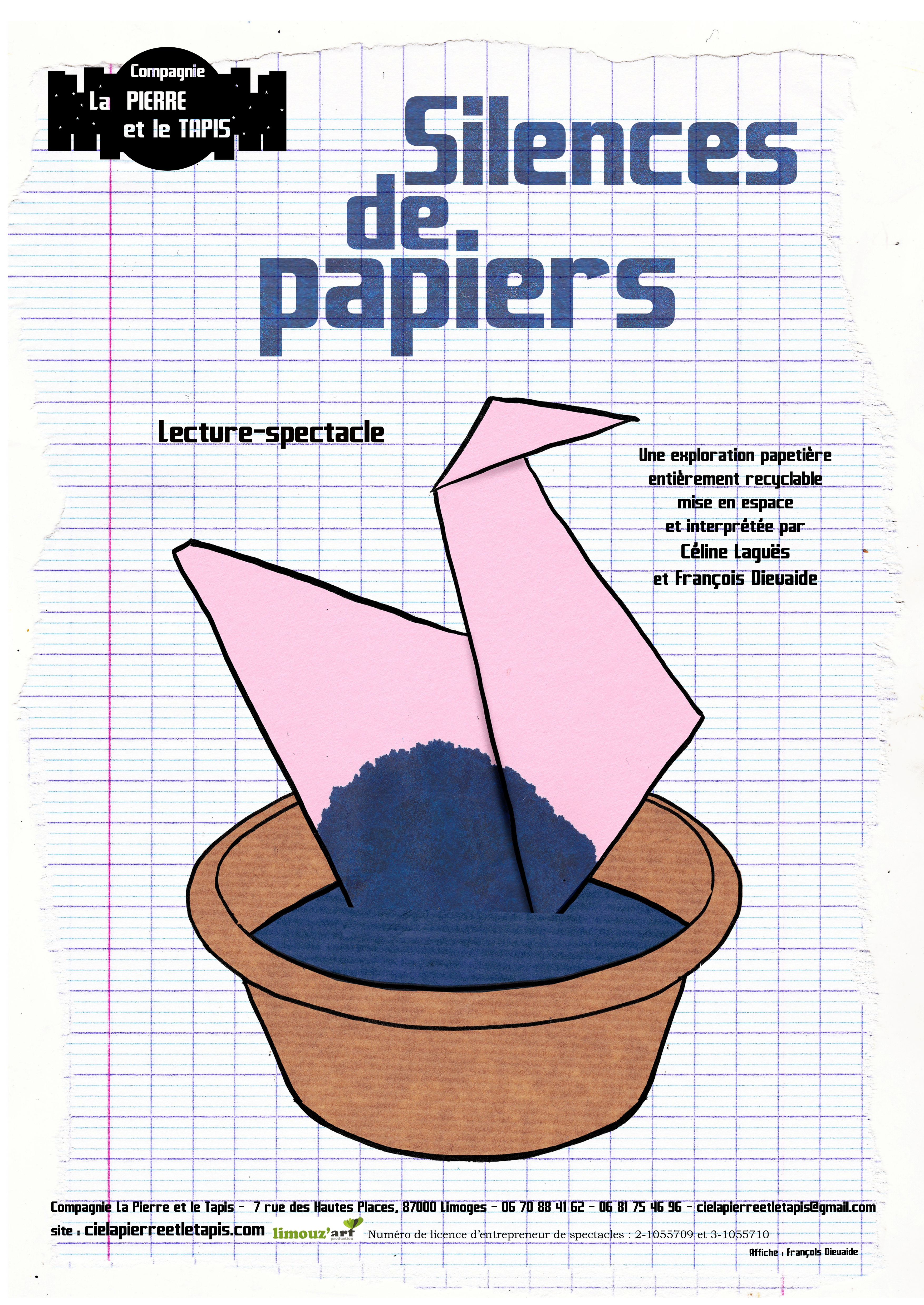 Affiche Silences de papiers - Compagnie La Pierre et le Tapis