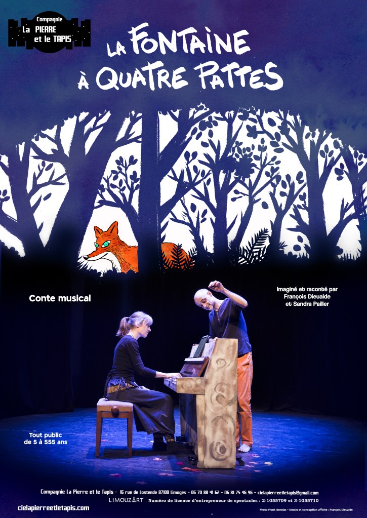 Affiche la fontaine à quatre pattes - Cie La Pierre et le Tapis